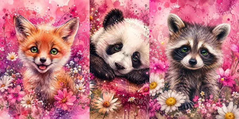Fantasy Watercolor Animal Portraits generated by undefined
