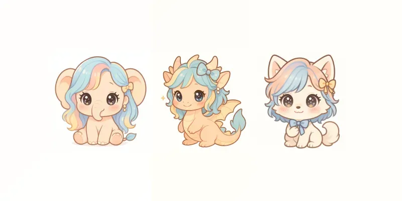 Kpop Kawaii Idol Characters Pastel generated by undefined