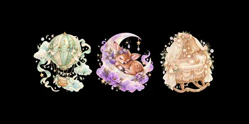 Dreamy Pastel Baby Shower Clipart Art generated by chatgpt-image