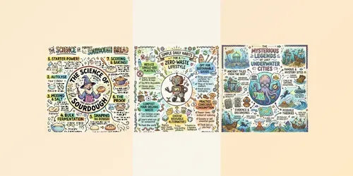 Sketchnote Character Posters generated by gemini-image