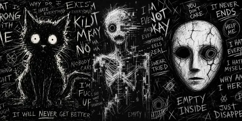 Dark Scribble Catcore Aesthetics generated by undefined