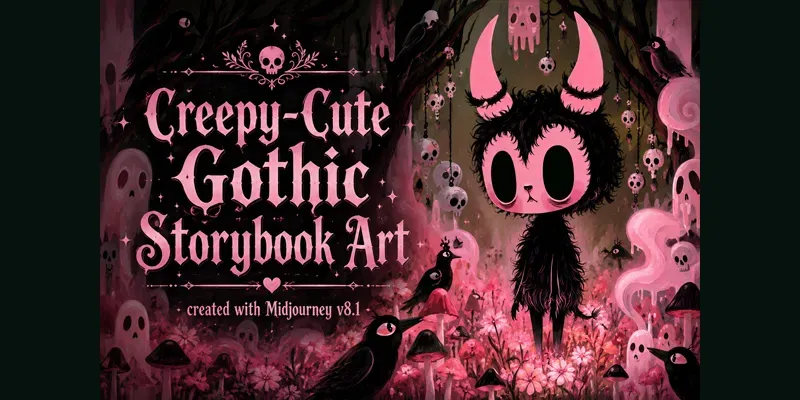 Creepycute Gothic Storybook Art generated by undefined