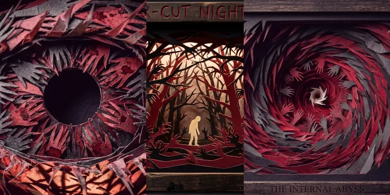 3d Papercut Nightmare Diorama Art generated by undefined
