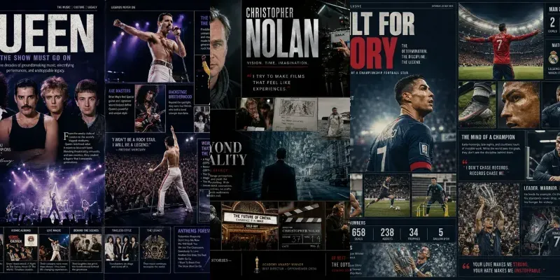 Editorial Star Feature Collages generated by undefined