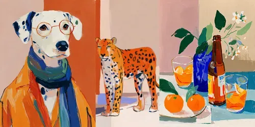 Modern Naive Decorative Paintings generated by midjourney