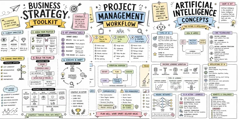 Professional Sketchnote Visual Assets generated by undefined