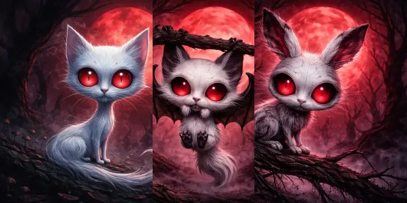 Eerie Big Head Cartoon Creatures generated by undefined