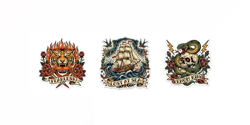 American Traditional Tattoo Stickers generated by undefined