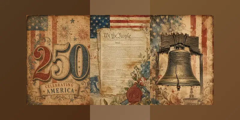 Vintage Americana Anniversary Papers generated by undefined