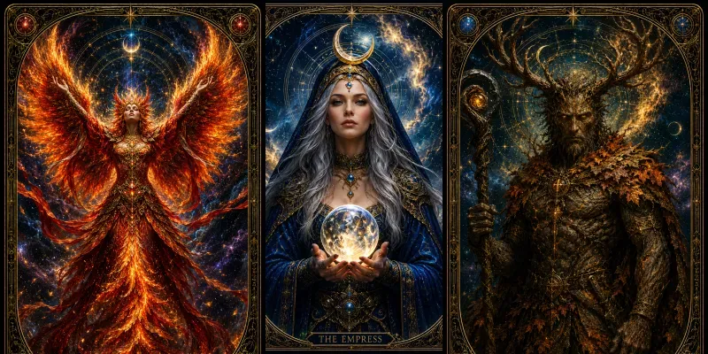 Celestial Tarot Guardian Portraits generated by undefined
