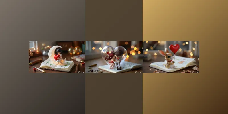 Cute Miniature 3D Love Scenes generated by undefined