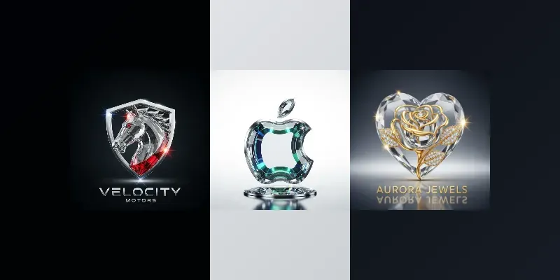 Ultrapremium 3D Crystal Glass Logos generated by undefined