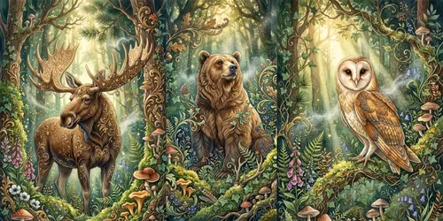 Dreamy Baroque Forest Creatures generated by gemini-image