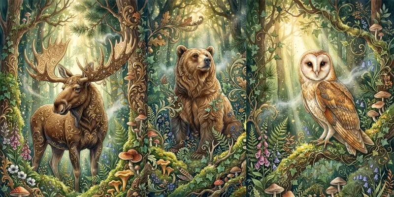 Dreamy Baroque Forest Creatures generated by undefined