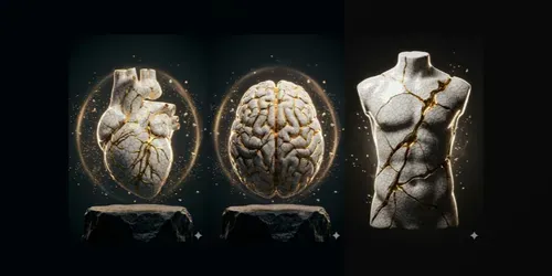 Kintsugi Mental Health Art Print Pods generated by gemini-image