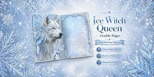 Ice Witch Queen Double Pages generated by midjourney