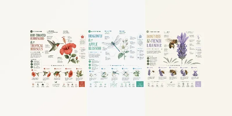 Minimalist Pollination Vector Sketchnotes generated by undefined