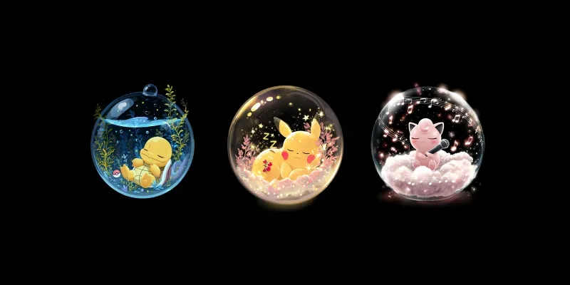 Cute Pokmon Sleeping In Pokeballs generated by undefined