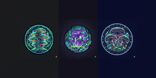 Modern Neon Mushrooms generated by gemini-image