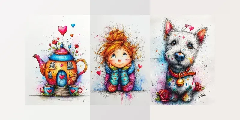 Rainbow Valentine Watercolor Clipart generated by undefined