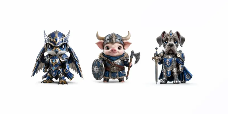 Blue Armored Fantasy Beast Warriors Pack generated by undefined