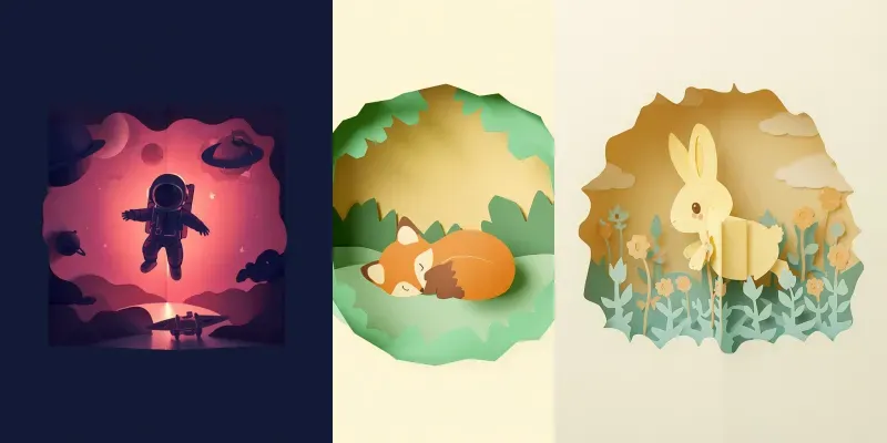 3D Popout Papercut Art generated by undefined