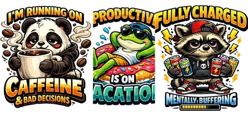 Sleepy Mood Mascot Tshirt Collections generated by chatgpt-image