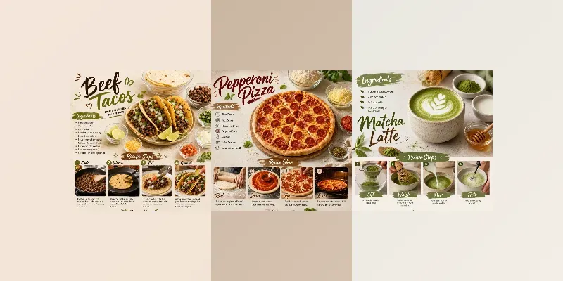 Professional Recipe Banner Templates generated by undefined