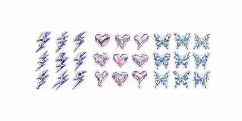 Y2k Chrome Sticker Sheet Packs generated by chatgpt-image