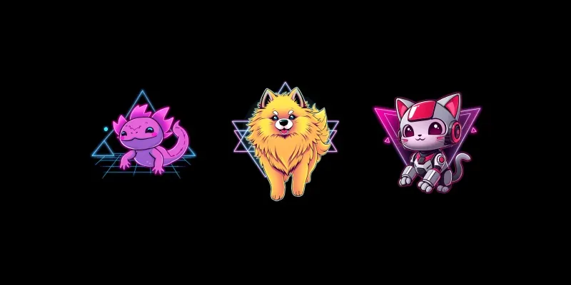 Vaporwave Vector Animals Flux generated by undefined