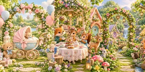 Whimsical 3D Celebration Gardens generated by chatgpt-image