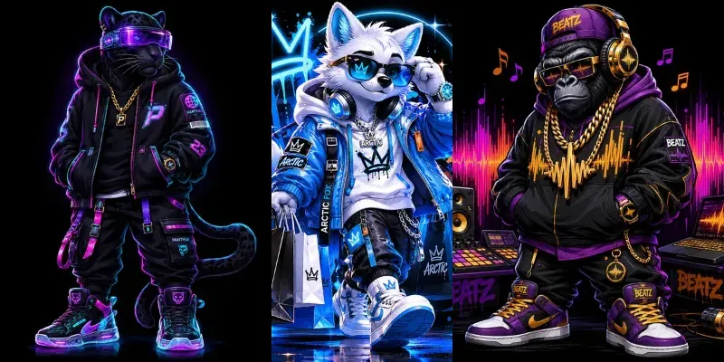 Urban Cool Animal Characters Streetwear generated by undefined