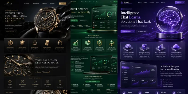 Premium 3D Saas Landing Page Designs generated by undefined
