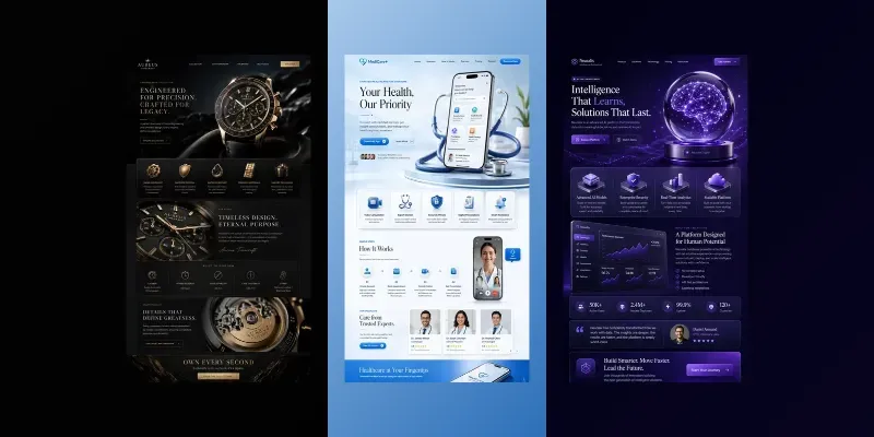 Premium 3D Saas Landing Page Designs generated by undefined