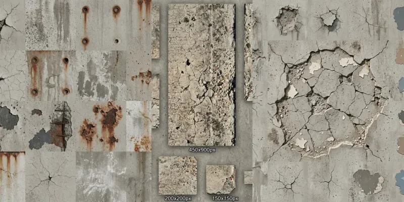 Weathered Concrete Decal Atlas Systems generated by undefined