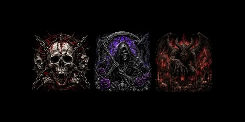 Heavy Metal Tshirt Poster Designs generated by undefined