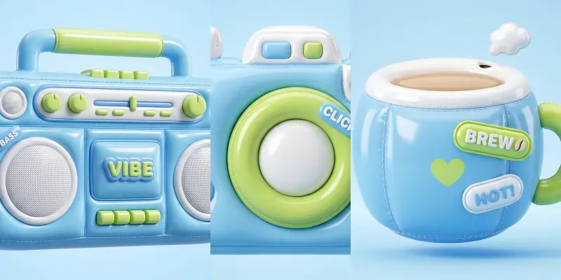 3D Puffy Inflatable Icons