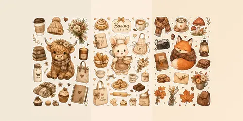 Cozy Aesthetic Sticker Packs generated by chatgpt-image