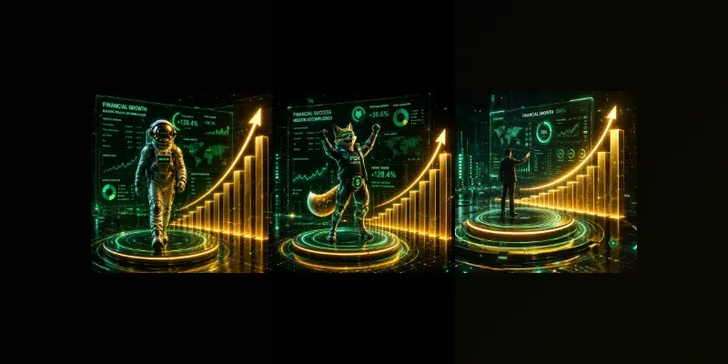 A Futuristic Glowing Businessman Points generated by undefined
