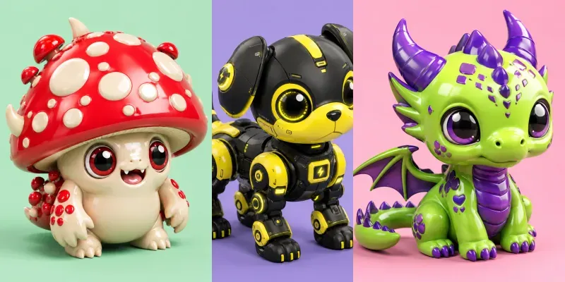 3d Cute Isometric Vinyl Toy Generator generated by undefined