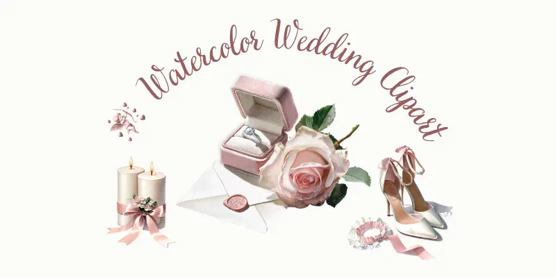 Realistic Watercolor Wedding Clipart generated by undefined