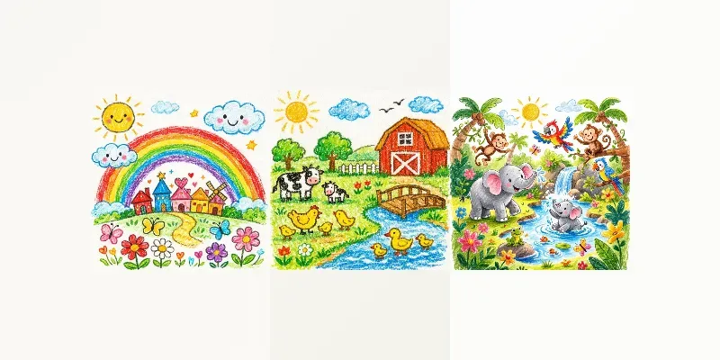 Crayon Kids Landscapes generated by undefined
