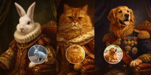 Royal Pet Portraits From Your Photos generated by chatgpt-image