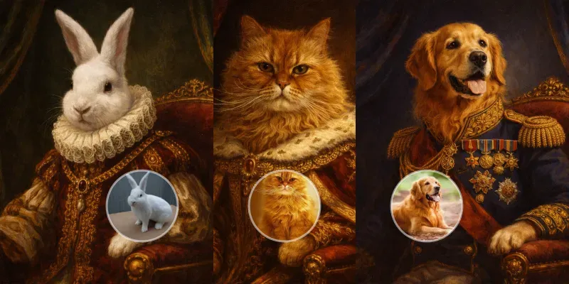 Royal Pet Portraits From Your Photos generated by undefined