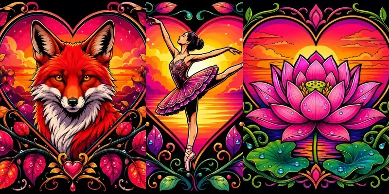 Vibrant Pop Art Nature Portraits generated by undefined