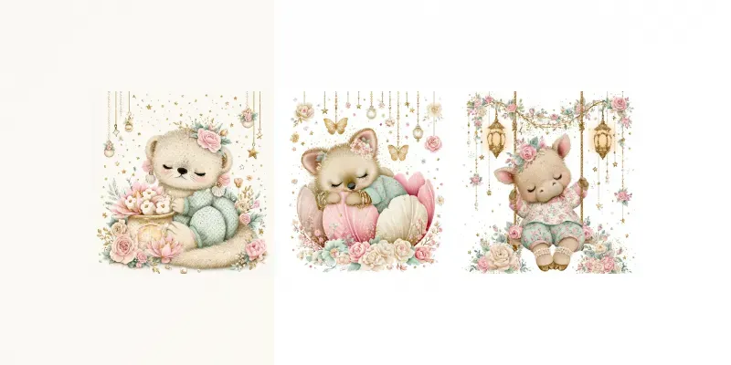 Relaxing Spring Nursery Clipart generated by undefined