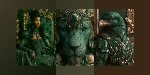 Emerald Gold Luxury Portraits generated by midjourney