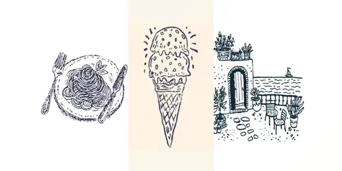 Mono Line Illustrations generated by midjourney