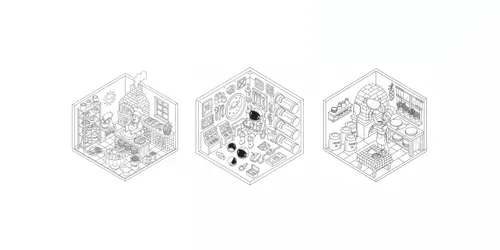 Custom 3D Isometric Coloring Pages generated by gemini-image