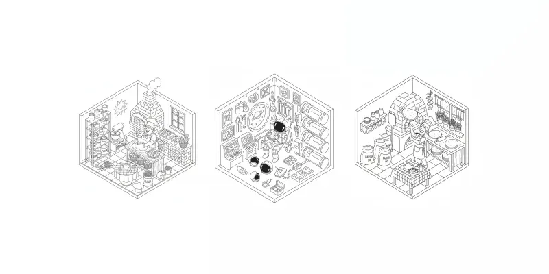 Custom 3D Isometric Coloring Pages generated by undefined